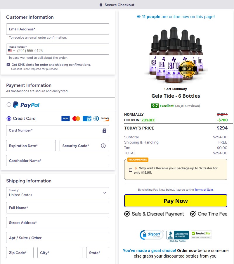 Gelatide Order Pages